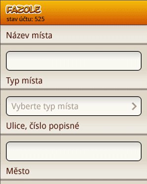 Přidání nového místa