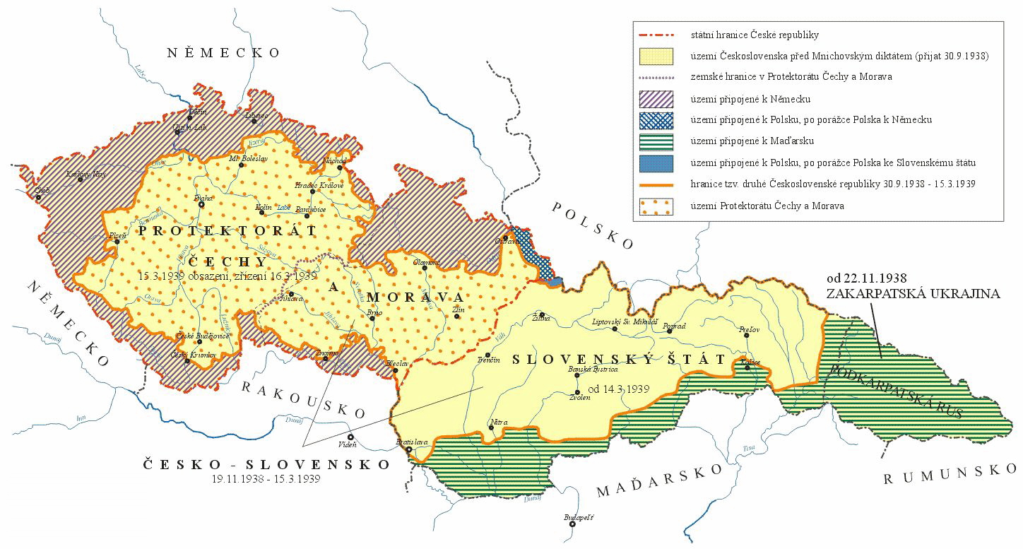 Карта чехословакии 1939
